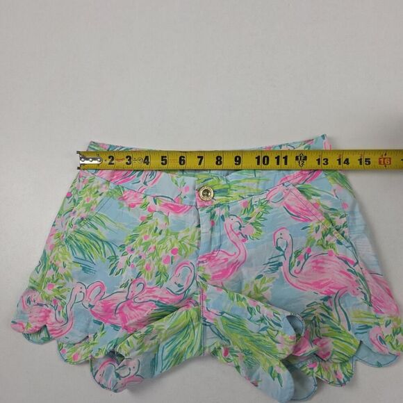 Lilly Pulitzer Shorts Womens 00 Flamingo Print Scallop Hem Summer Beach Casual - Picture 7 of 8